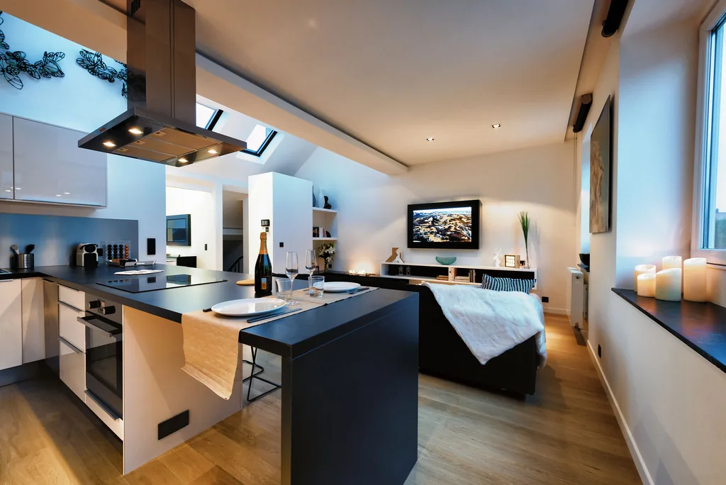 Îlot de cuisine d’Amazone 5, appartement meublé à Bruxelles