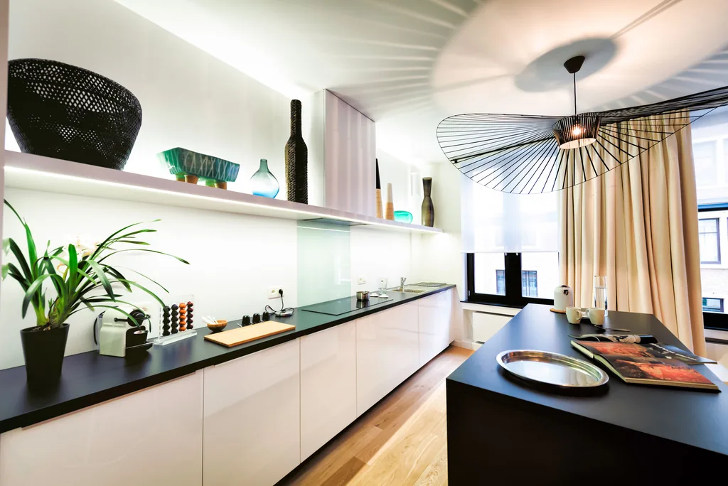 Cuisine équipée de Montagne 2, appartement meublé à Bruxelles