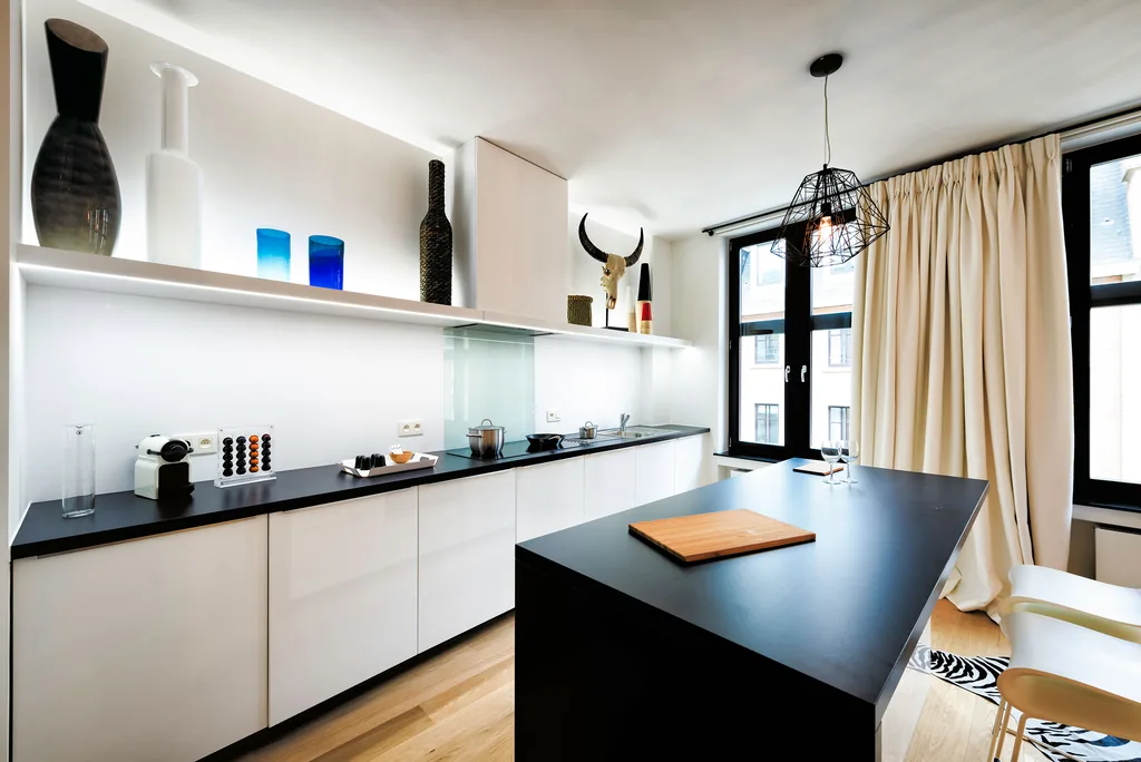 Îlot de cuisine de Montagne 3, appartement meublé à Bruxelles