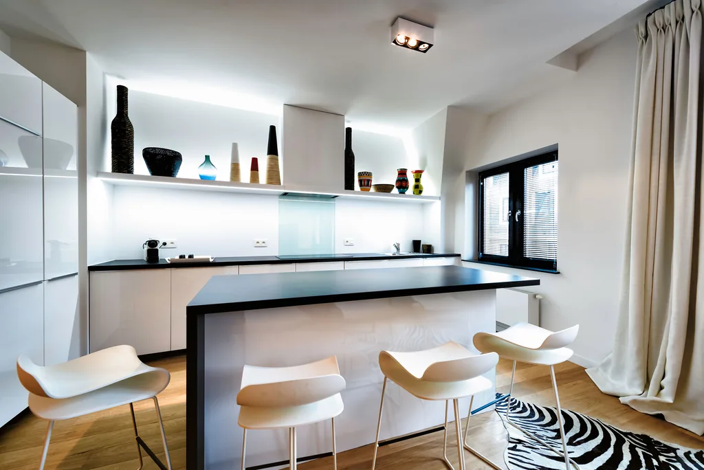 Cuisine équipée de Montagne 4, appartement meublé à Bruxelles