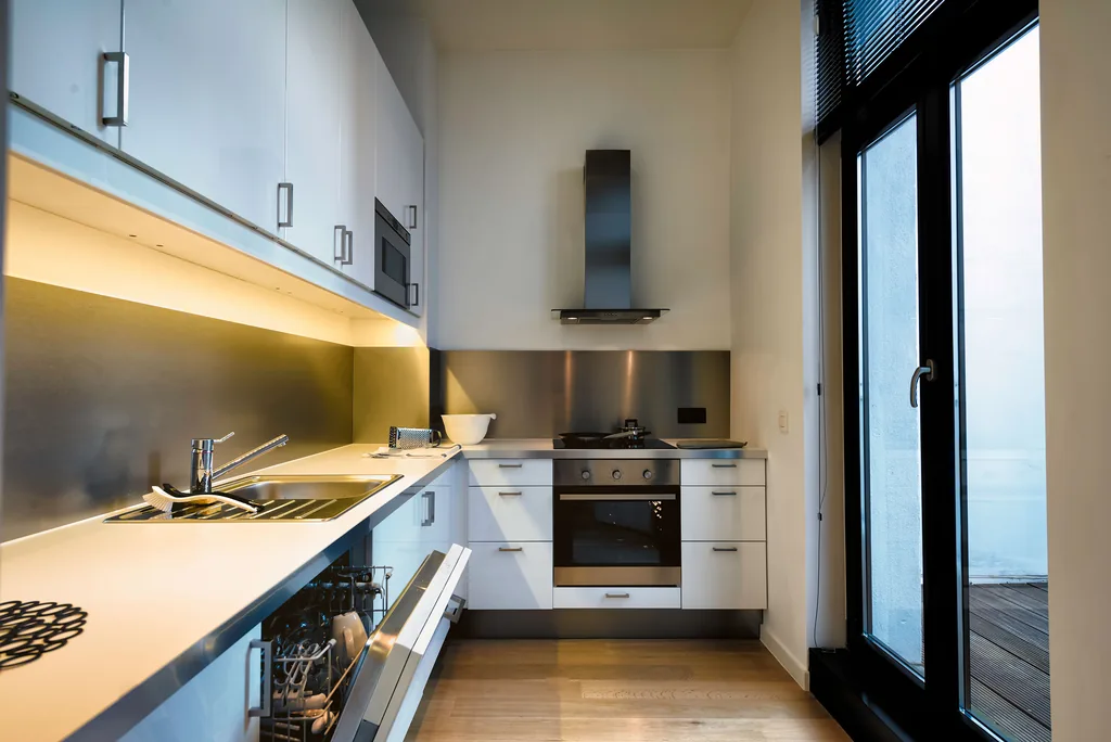 Cuisine équipée de Palmerston 3, appartement meublé à Bruxelles