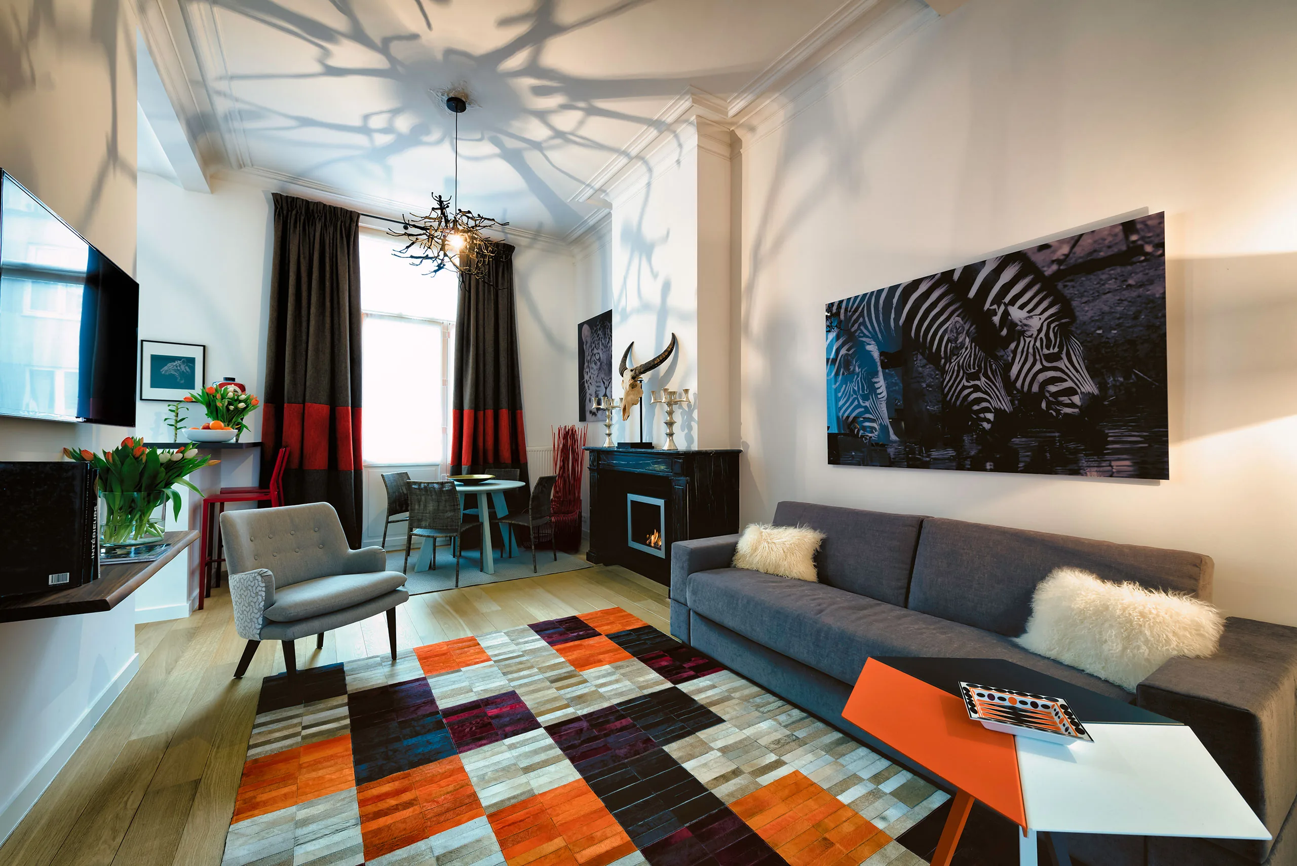 Living room at Paul Lauters 4, furnished apartment in Brussels
