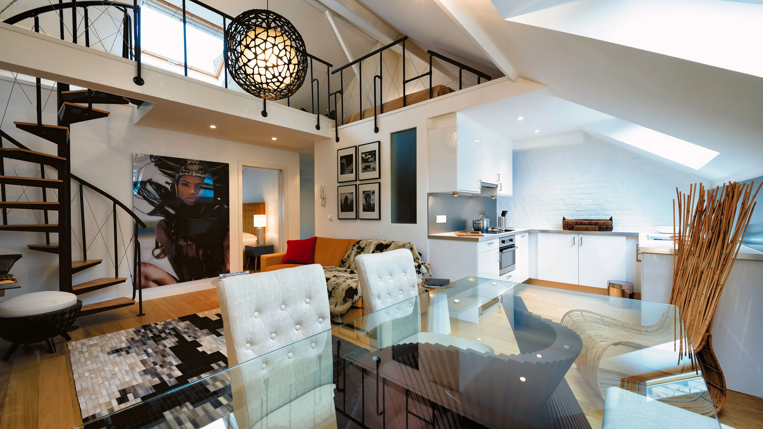 Séjour ouvert de Paul Lauters 5, appartement meublé à Bruxelles